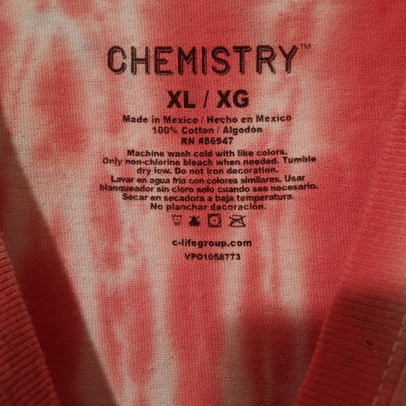 Chemistry Mens XL NASA Crew Astronaut Space Tie Dye T Shirt Blue Red Pink READ - Picture 3 of 9
